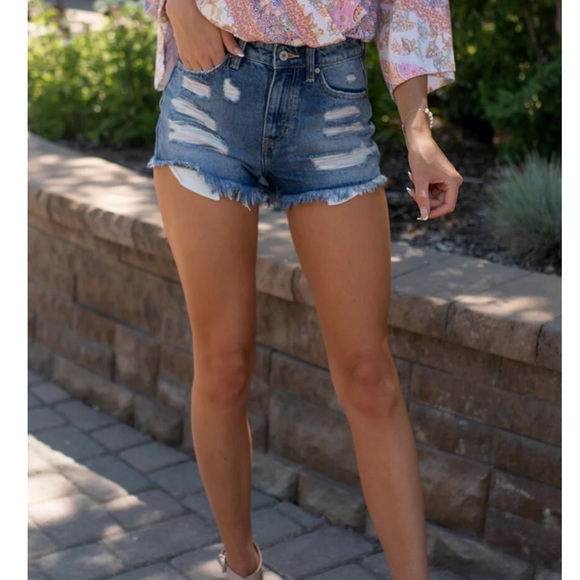 New KanCan Odyssey Ultra High Rise ShortsDistressed Denim Cutoffs